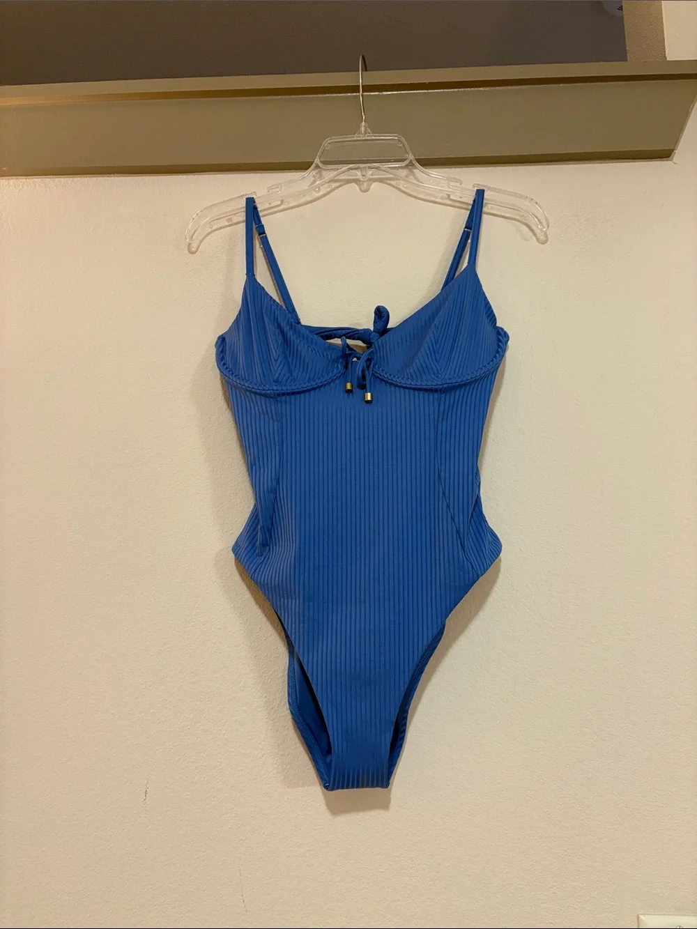 Vitamin A Ada Underwire One Piece Swimsuit in Chambray EcoRib SZ L NWOT - Picture 3 of 6